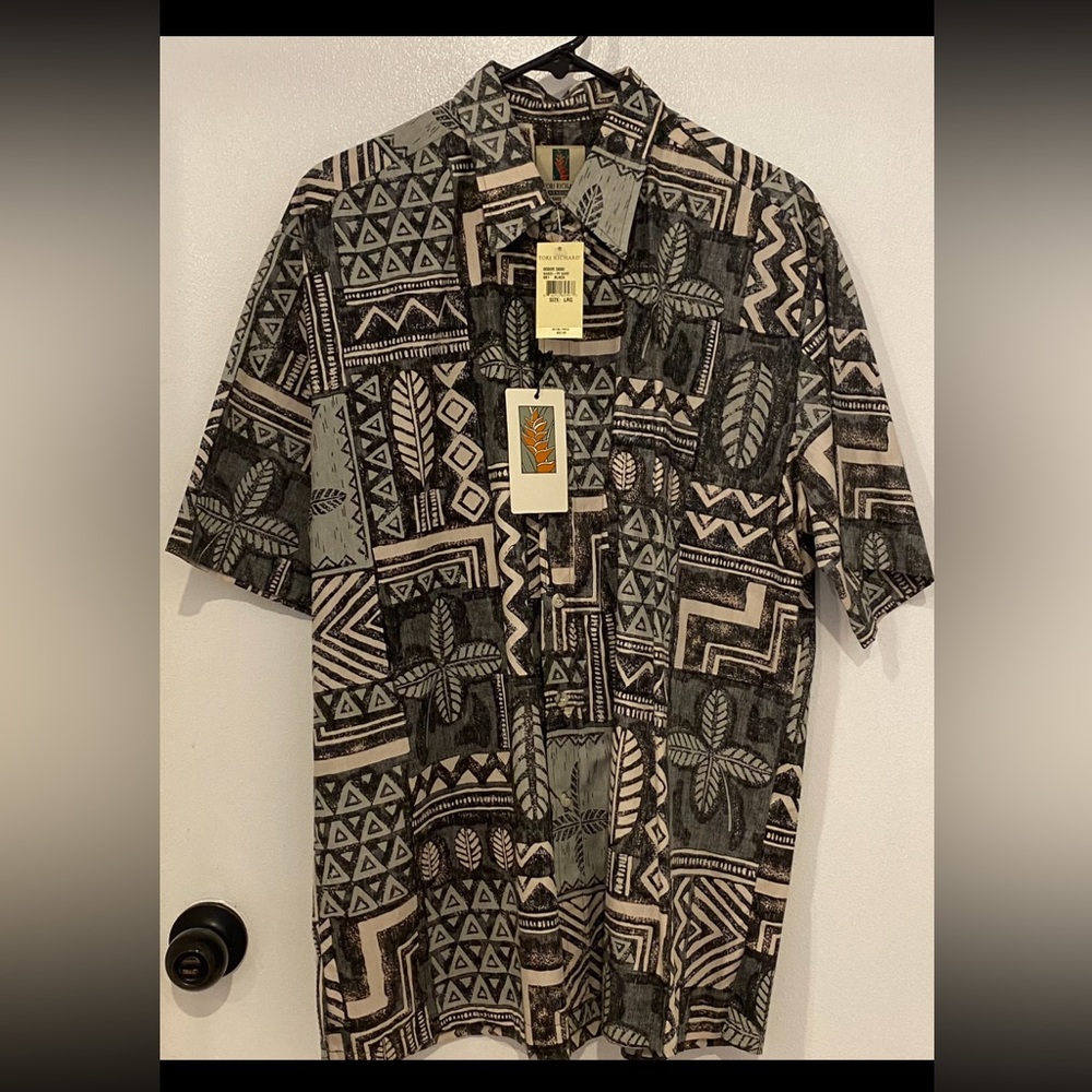 NWT Vintage Tori Richard Honolulu Button Down Dress Shirt One of a Kind! Sz L